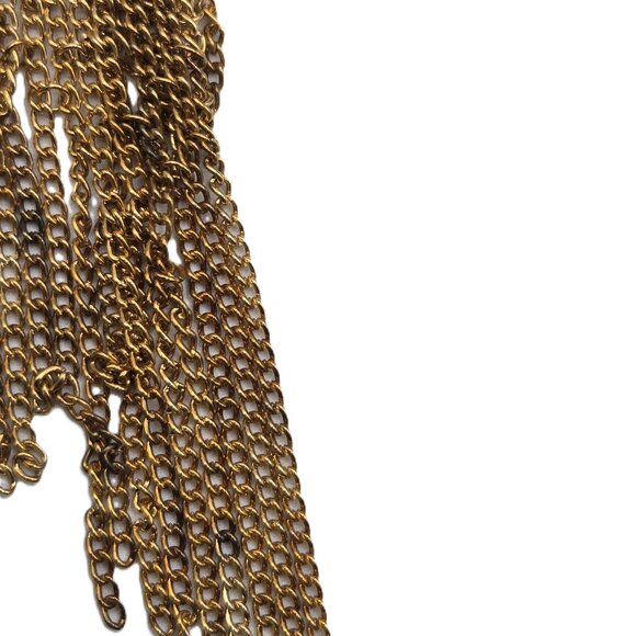 Multi Strands of Chains Necklace Gold-Tone 12" AS IS Crafts & Makeover Use - Picture 10 of 11